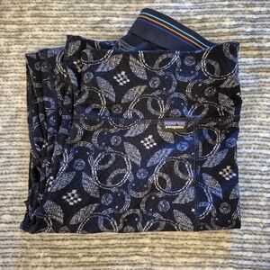 Patagonia Blue Patterned Pants Workout Activewear Yoga Fitness